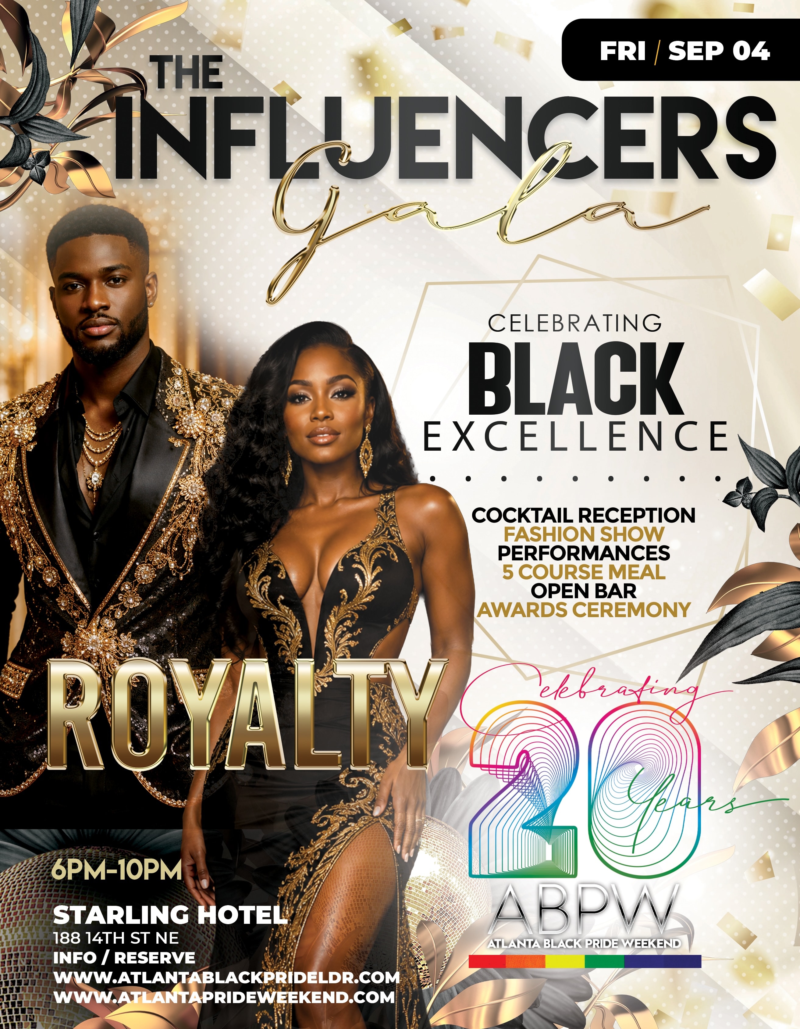 The Influencers Gala 2026 — Royalty theme, celebrating Black Excellence, September 4